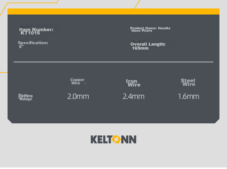 KELTONN KT1016 6-Inch Needle Nose Pliers Electrician Pliers Flat Nose Pliers Gripping Tool 9