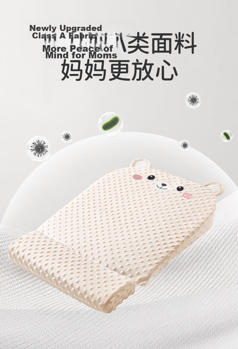 Ipoosi Anti-Spit-Up Inclined Pillow Baby Nursing Breathable Slope Cushion Newborn Anti-Choke Milk Reflux Feeding Sleeping Aid 12