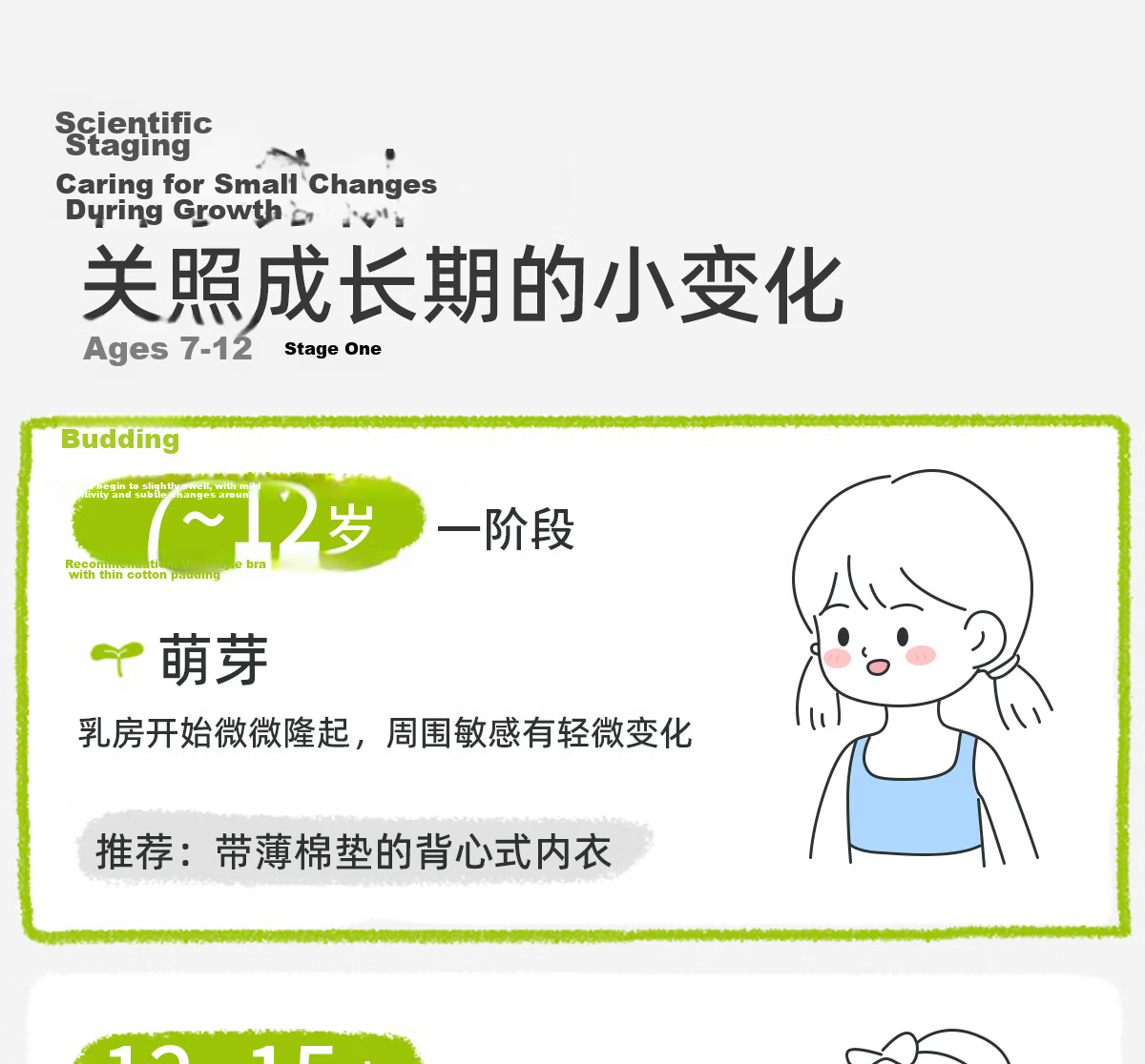Meishianxuan Girls' Children's Underwear Vest for Ages 6-12, Stage 1 Early Development, Sports Anti-Protrusion Tank Top for Elementary School Girls 27