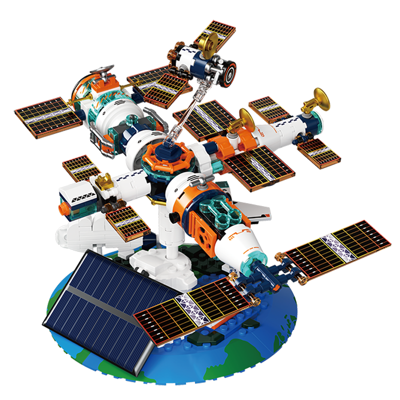 JAKI Building Block Solar Space Station Model Toy for Adults and Kids Birthday Children's Day Gift