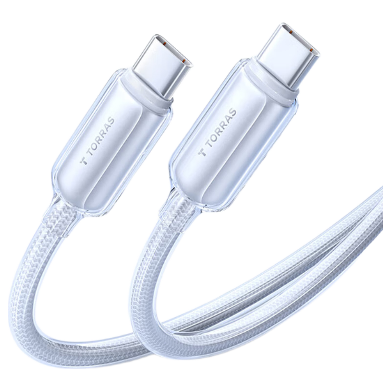 Torras Apple 17 Charging Cable [Little Ice Line · Low Temperature Protection] iPhone 16 Pro Max Data Cable Dual Type-C 60W Fast Charger Compatible with All Apple Models Car Fast Charging