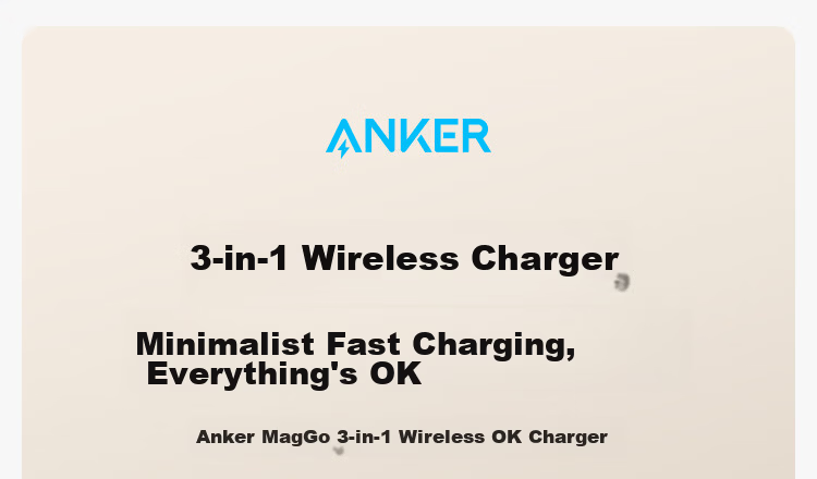ANKER MagGo 3-in-1 15W Magnetic Wireless Charger Foldable for iPhone 17 Pro Max, Apple Watch, AirPods - White 1