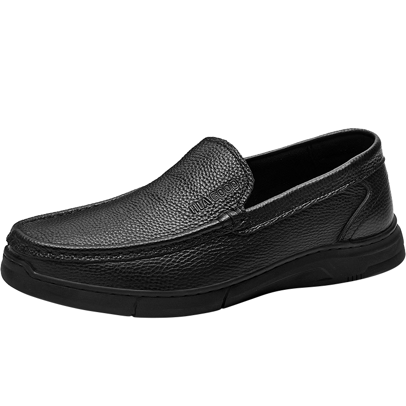 HLA Men’s Soft Sole Loafers Slip-On Casual Leather Shoes HAAPXM2FFE210 Black Size 44