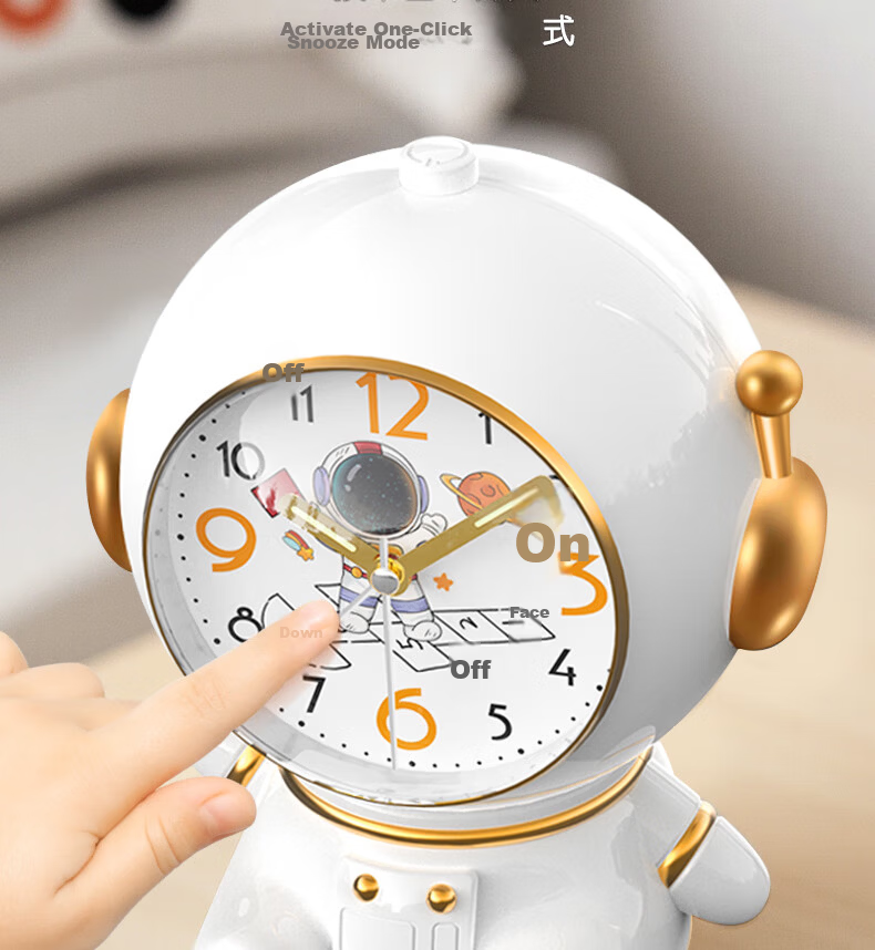 Zhongxiaobai Alarm Clock Smart Student-Specific Wake-Up Device 2026 New Model Astronaut Music Alarm for Boys And Girls One-Key Sleepiness Night Light Desktop Bedside Clock Essential Gift 6