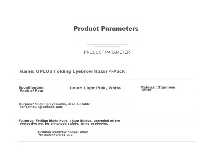 UPLUS Imported Safety Eyebrow Razor 3-Piece Set with Protective Guard 3