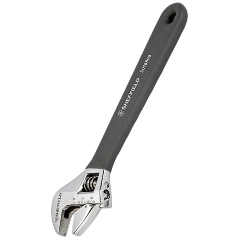 Steel Shield 8-Inch Plastic Coated Adjustable Wrench Anti-Slip Comfortable Grip Rust-Resistant Durable Hardware Tool for Home and Outdoor S016808