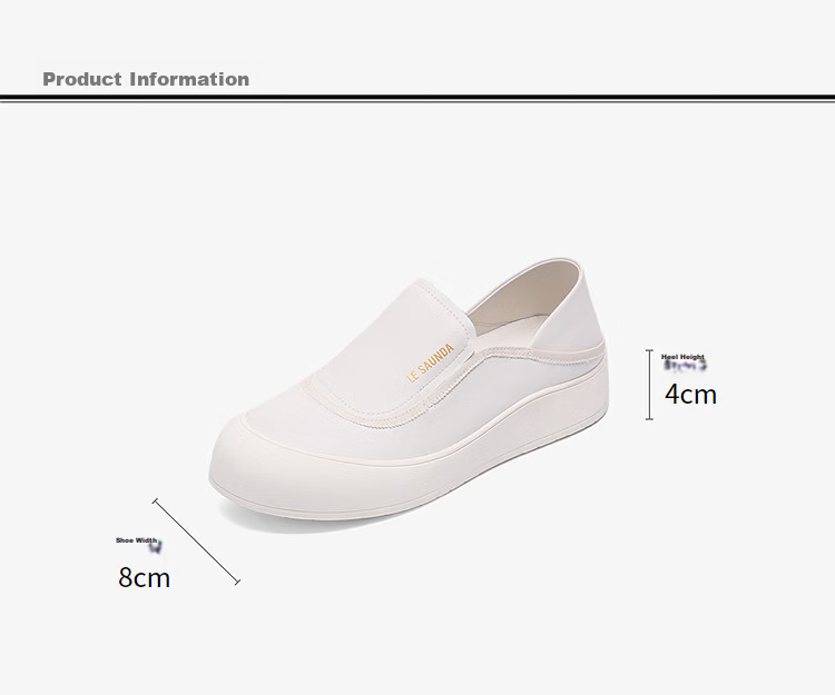 Le saunda Active Series 2026 Spring New Slip-On Casual Genuine Leather White Sneakers Women 7M38102 Cream White OWL35 13