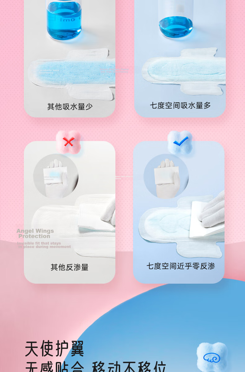 Space7 Elegant Cotton Soft Ultra-Thin Breathable Daytime Sanitary Pads 245mm*32pcs [New National Standard Certified] 7