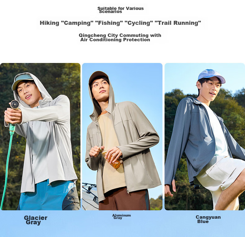 361° Men's New Sports Breathable UV Protection UPF100+ Jacket Summer 652624604D-6 61