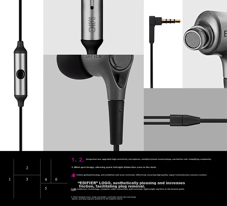 EDIFIER H230P Type-C In-Ear Wired Headphones, Hi-Res Gold Certification, Online Class Office Karaoke Microphone, Compatible with Huawei Xiaomi OPPO Phones, Forest Gree 14