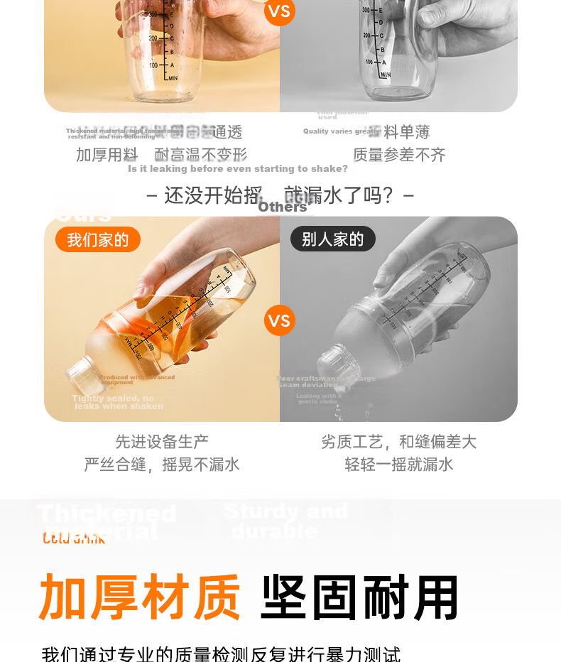Baijie Shaker Cocktail Set Stainless Steel Muddler Ice Crusher Lemon Tea Tool Milk Tea Shaker Bottle 2