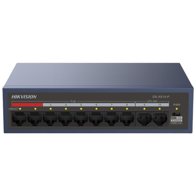 Hikvision POE Switch 10-Port 100Mbps Unmanaged Switch Metal Case Cooling Surveillance Device Network Extension HK-SF010-P60
