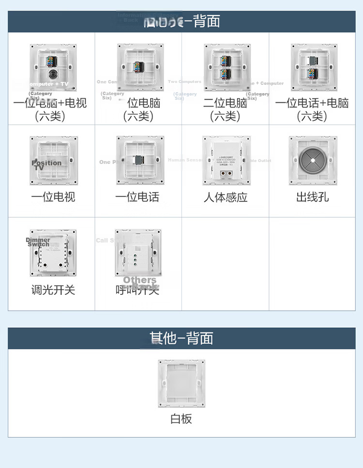 BULL Switch Socket G57 Butterfly Ultra-Thin Two-Position Computer with TV Category 6 Large Panel Socket G57T223 Glossy White 25