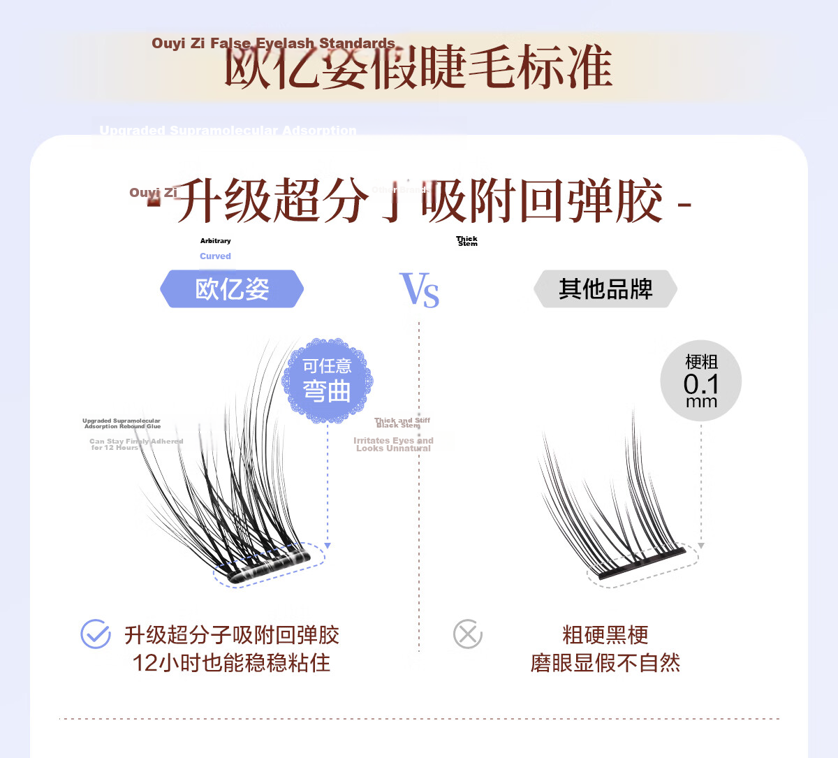 OEIEZ Glue-Free Transparent False Eyelashes Natural Realistic Self-Adhesive No Irritation Eye-Enhancing for Beginners 8