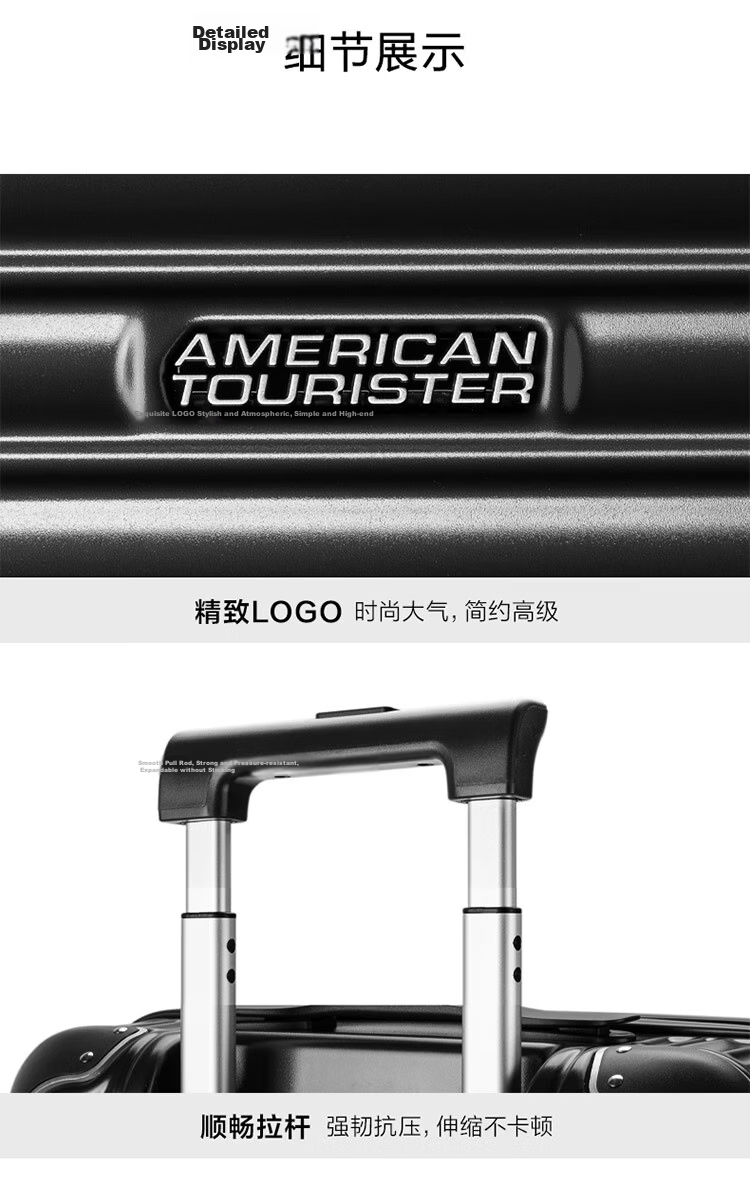 AMERICAN TOURISTER Luggage, 28-Inch Trolley Suitcase, Large Capacity Travel Case, Business-Style High-Quality Student Password Lock Suitcase, NL7 Blue 13
