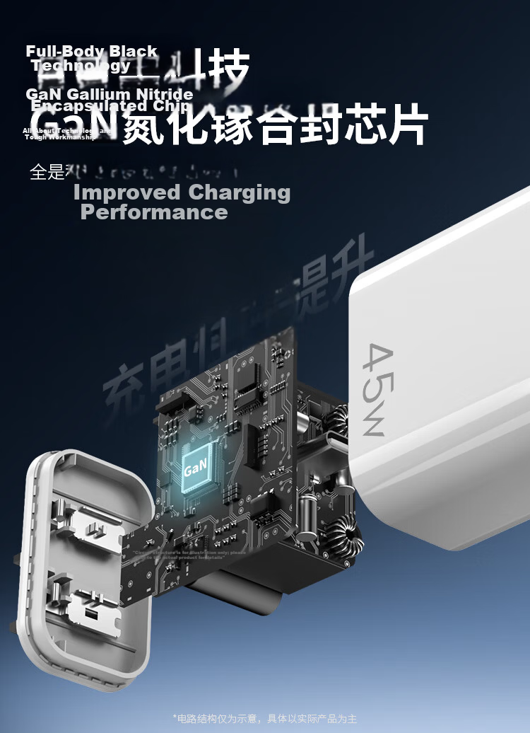 JD Jingzao 45W GaN Fast Charger (Compatible with New 40W Devices) Full Power Charger for iPhone 17 Pro Max Type-C Fast Charging Head Compatible with Apple 17 Xiaomi 8
