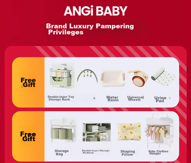 ANGI BABY Diaper Changing Table Multifunctional Foldable Baby Care Station Newborn Bathing Crib 1