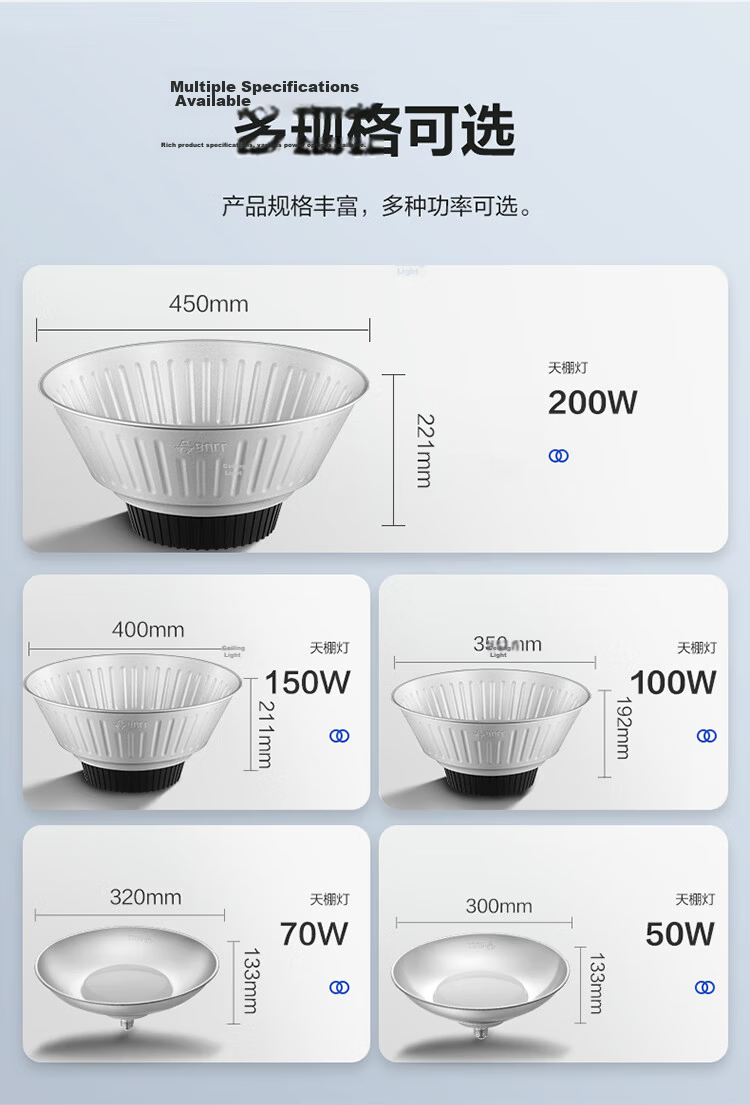 BULL High Brightness LED Industrial Workshop Factory Warehouse Supermarket Pendant Light 150W 6500K 6