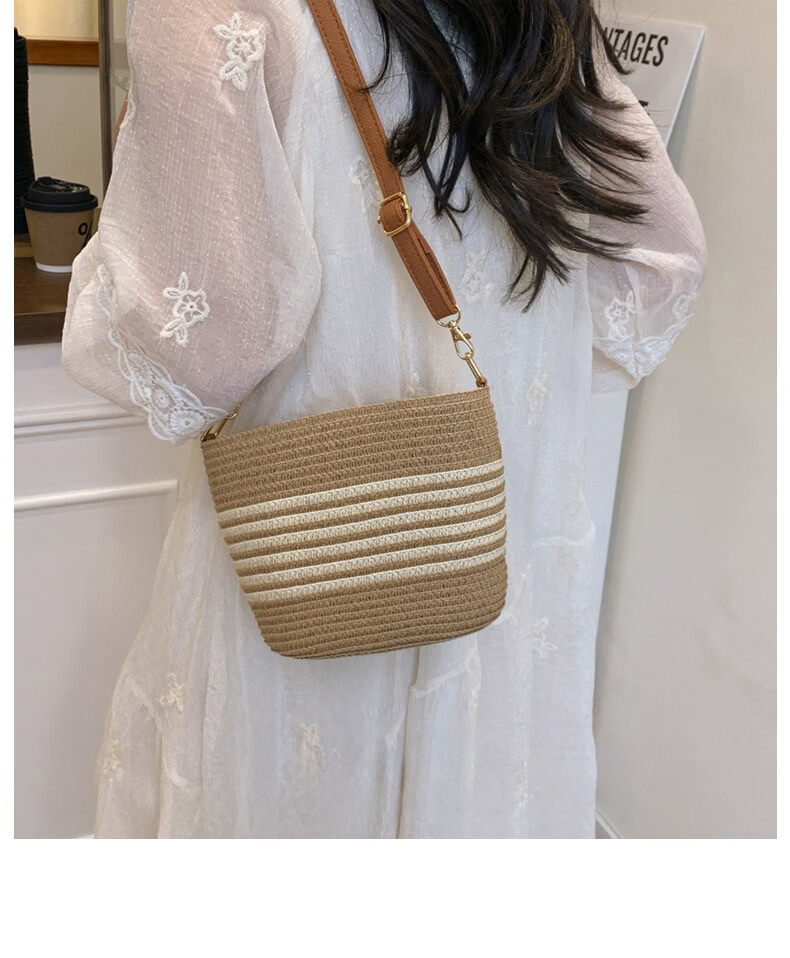 Love Sea Woven Crossbody Bag for Women Straw Bucket Beach Bag Birthday Gift for Girlfriend Wife Premium Feel 11