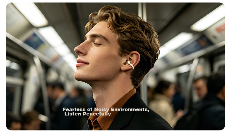 Aigo 2026 New AI Bluetooth Clip-On Wireless Bone Conduction Open-Ear Comfortable Long-Wear Sports Running Earphones CA88 Beige 32