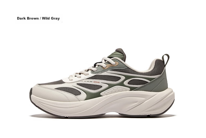 ERKE Men's Sports Shoes Leather Mesh Breathable New Casual Thick Sole Dad Shoes Fengxiwu 3.0 33