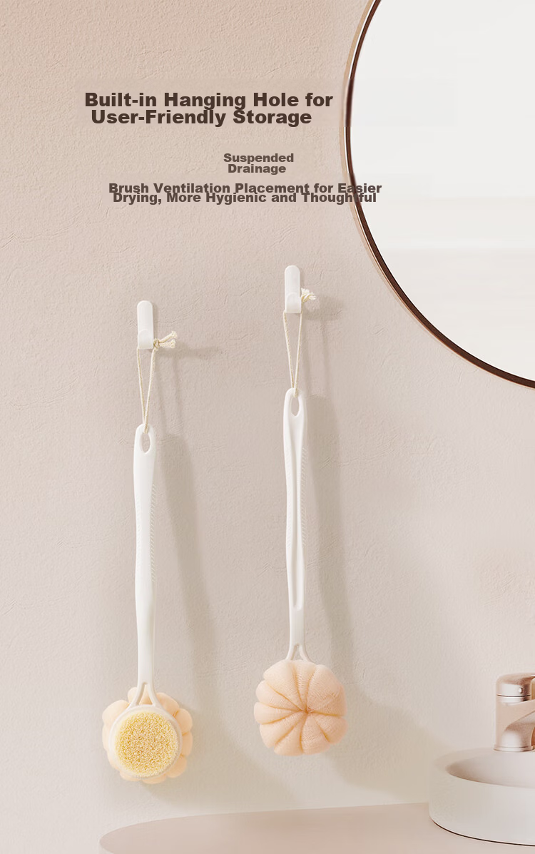 JD Jingzao Bubble Bath Series Double-Sided Bath Brush Soft Bristle Shower Brush Long Handle Body Scrub Brush Exfoliating Tool 9
