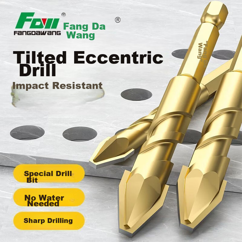 Fang Da Wang Angled Eccentric Drill Bit Special Cutter Head No Water Needed Sharp Impact Resistant [6mm] 1