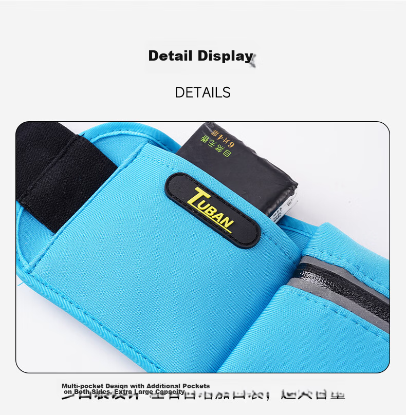 Tuban Waist Bag Running Sports Phone Holder Unisex Construction Marathon Fitness Gear Water Blue 7