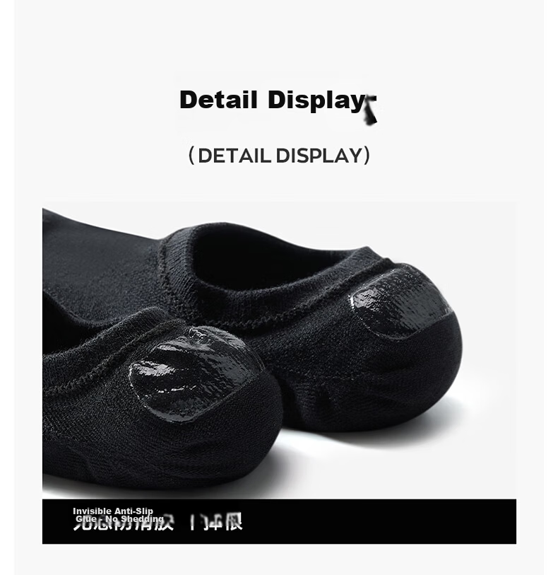 XTEP Men's Sports No-Show Socks Summer Breathable [4 Pairs] Black One Size 7