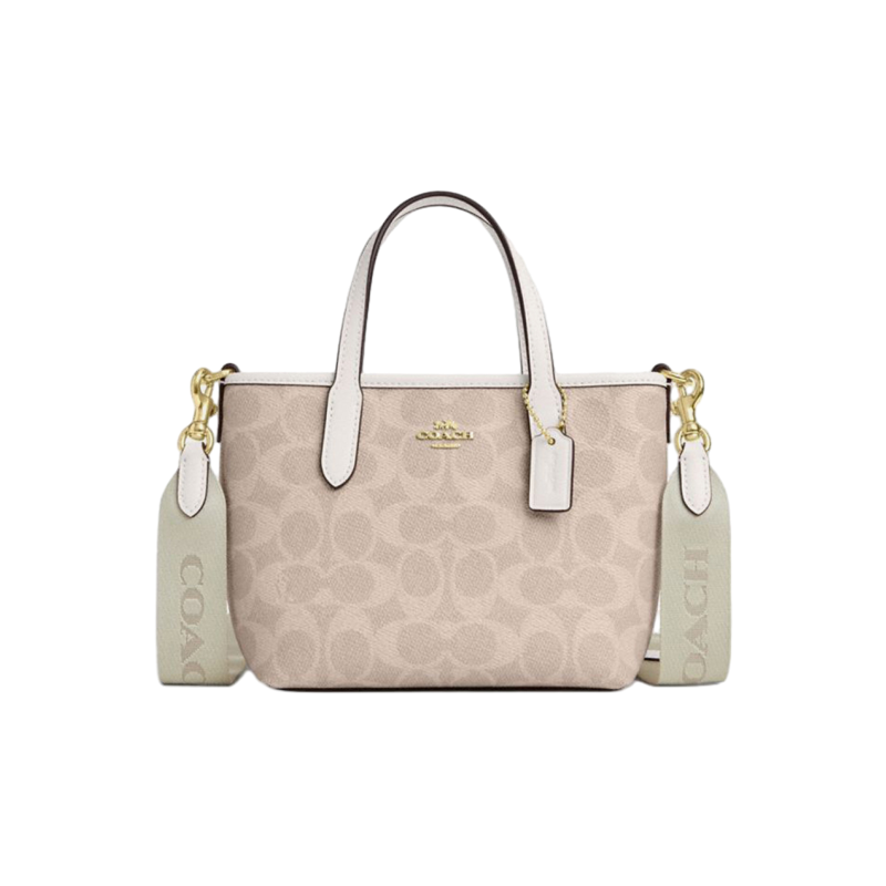 COACH Women's Small Wide Shoulder Strap Handheld Shoulder Crossbody Tote Bag Sand Yellow CW032 Gift