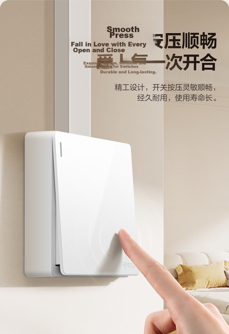BULL Surface-Mounted Large Panel Switch Socket G59 Series 16A Three-Hole Air Conditioner Socket G59Z104 9