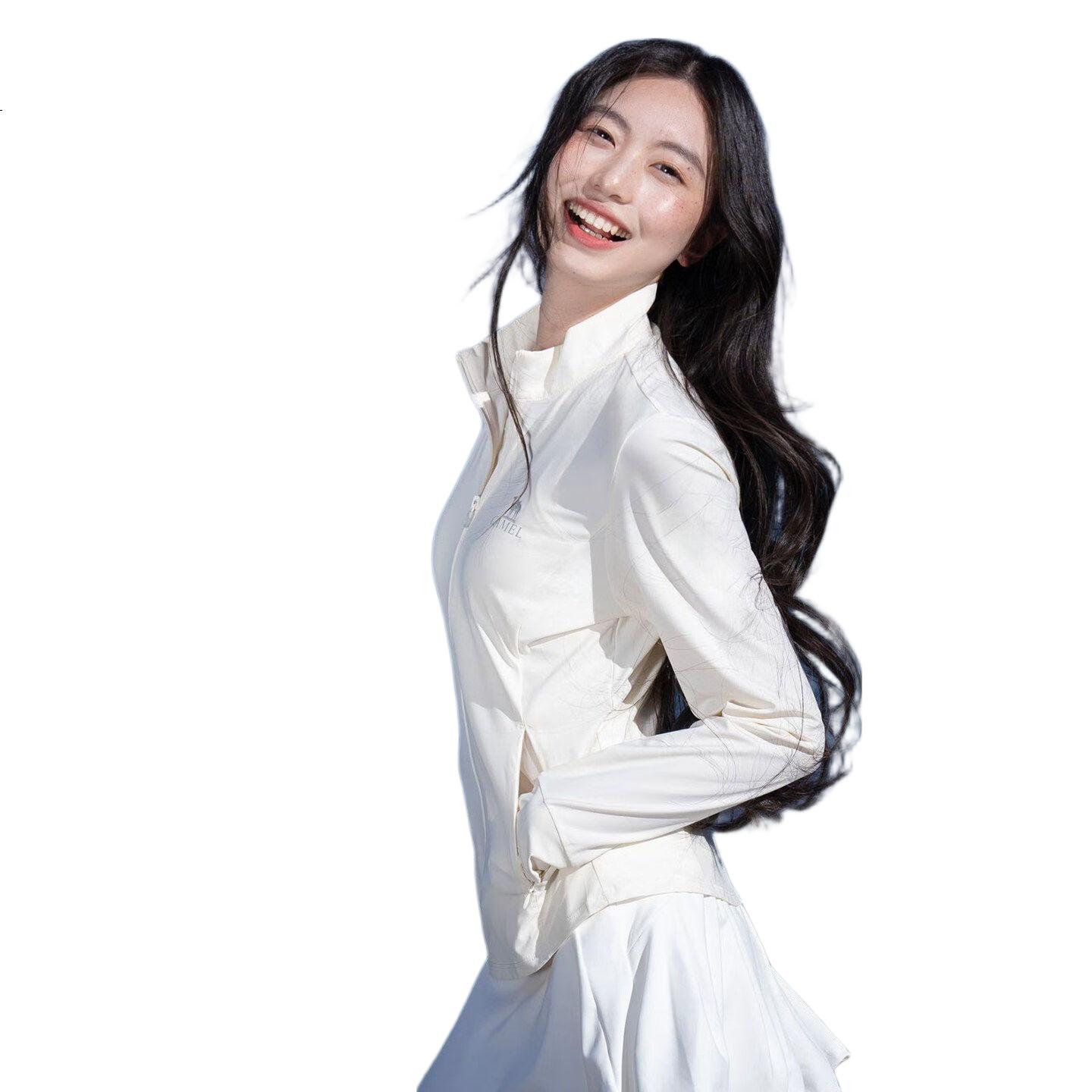 CAMEL Cold White Outdoor Original Yarn Sun Protection Jacket 2025 New Unisex UPF50+ Stand Collar Slim Quick-Dry Sun Protection Shirt XL