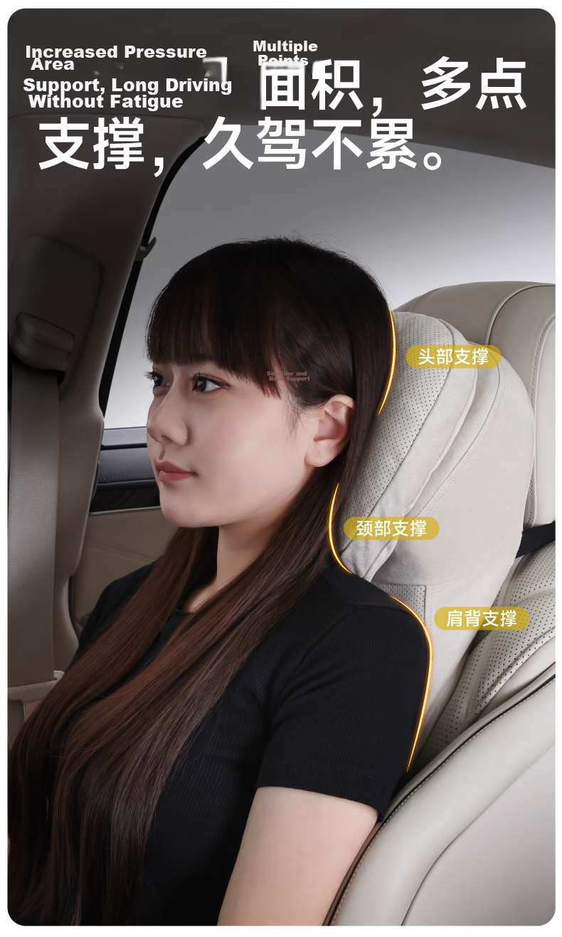 BIMLL Car Aviation Memory Foam Headrest Dual-Core PRO Upgraded Neck Support Maybach Car Neck Pillow Lumbar Cushion 7