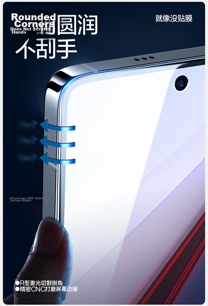 Shanmo Tempered Glass Screen Protector for IQOO Neo10 Pro+, High Definition Full Glass Anti-Shatter Anti-Drop Anti-Fingerprint No White Edge Phone Protective Film, Two Pieces + Tool 1