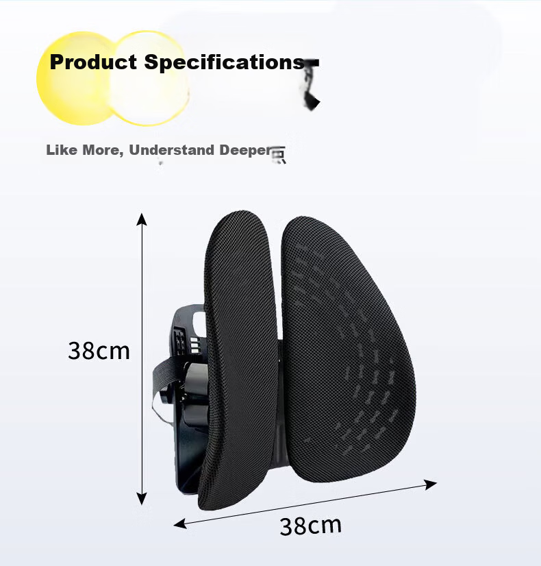 Zhunhang Lumbar Support Cushion Long Sitting Waist Pillow Backrest Office Chair Car Waist Pad Lumbar Support 24