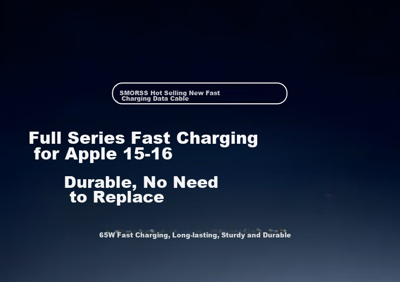 Smorss Apple 17/16/15 Type-C Dual-Head PD60W Fast Charging Cable CTOC Car Charger iPhone 15/16/17 Pro Laptop - Ice Crystal White 1.5m 1