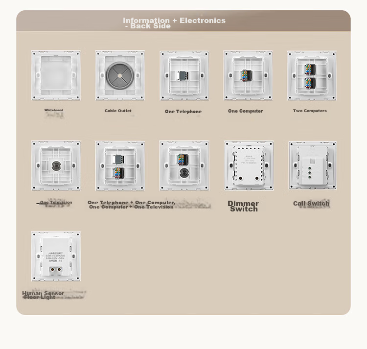 BULL G57 Butterfly Ultra-Thin Skin-Feel Switch 2-Gang Computer Cat6 Socket G57T222 Beige White 22