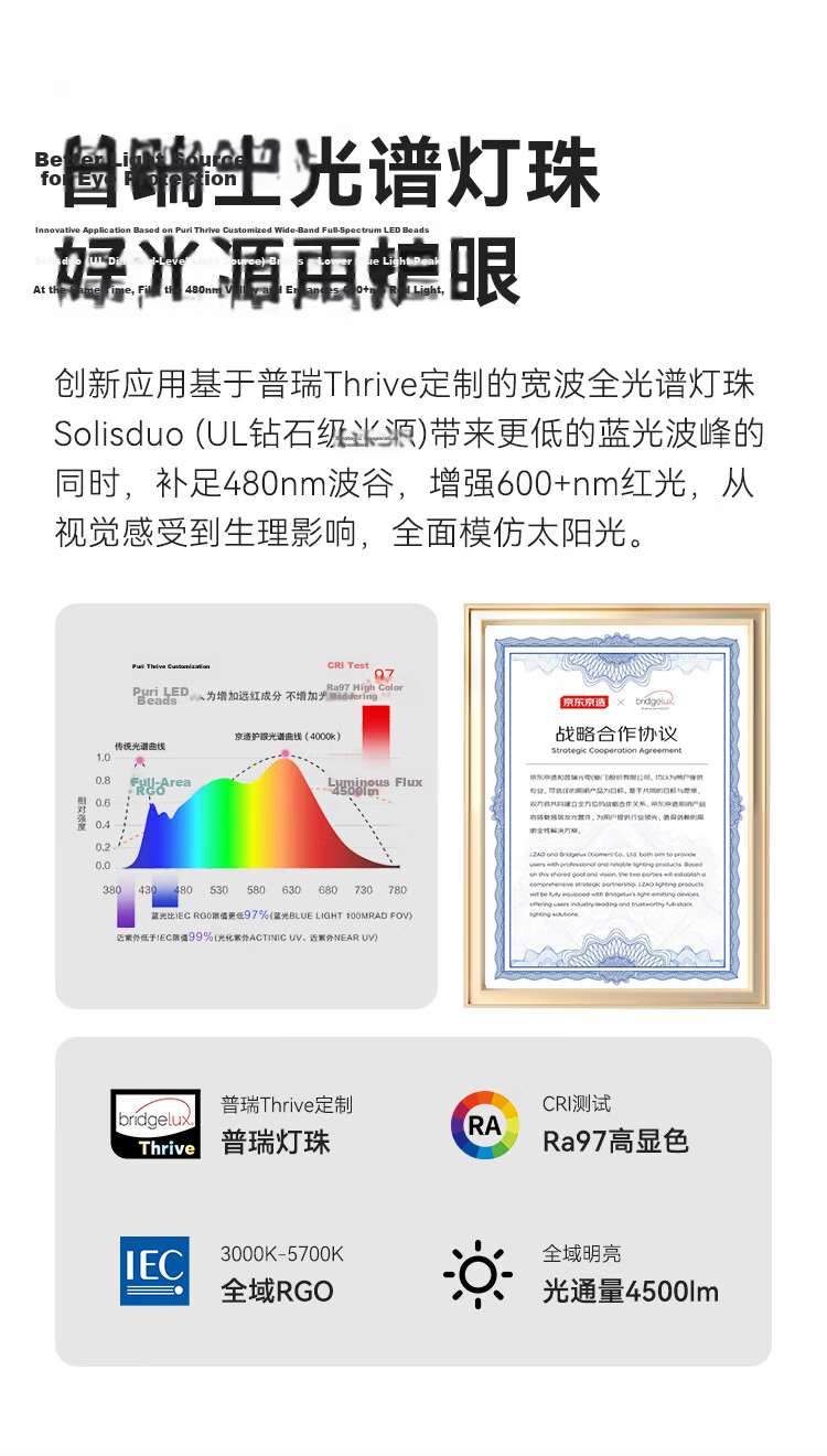 JD Jingzao Yufengzhe Smart Fan Light 42-inch Invisible Full-Spectrum Eye Protection Bedroom Living Room Dining Ceiling Fan Light Integrated 15