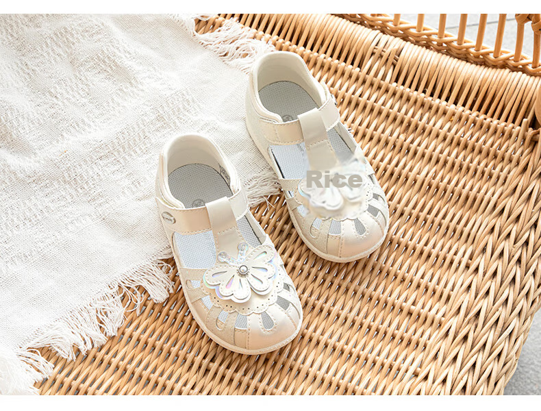 Dr. Jiang Toddler Walking Shoes Summer Girls 1-3 Years Soft Sole Princess Children's Sandals 2S14A2055AW Beige Size 24 13