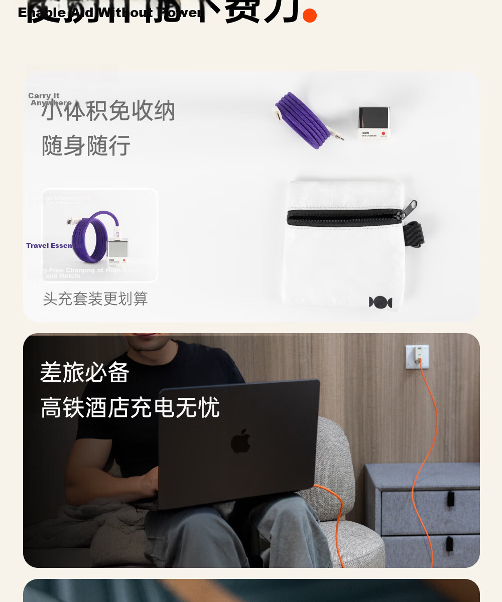 CANDYSIGN Candy Factory MagTie Hard Candy, Fully Magnetic Adhesive Strap, A-L Sugar Orange Apple, MFi Certified Charging Cable, Data Cable, Fast Charging Type-C IPad 7