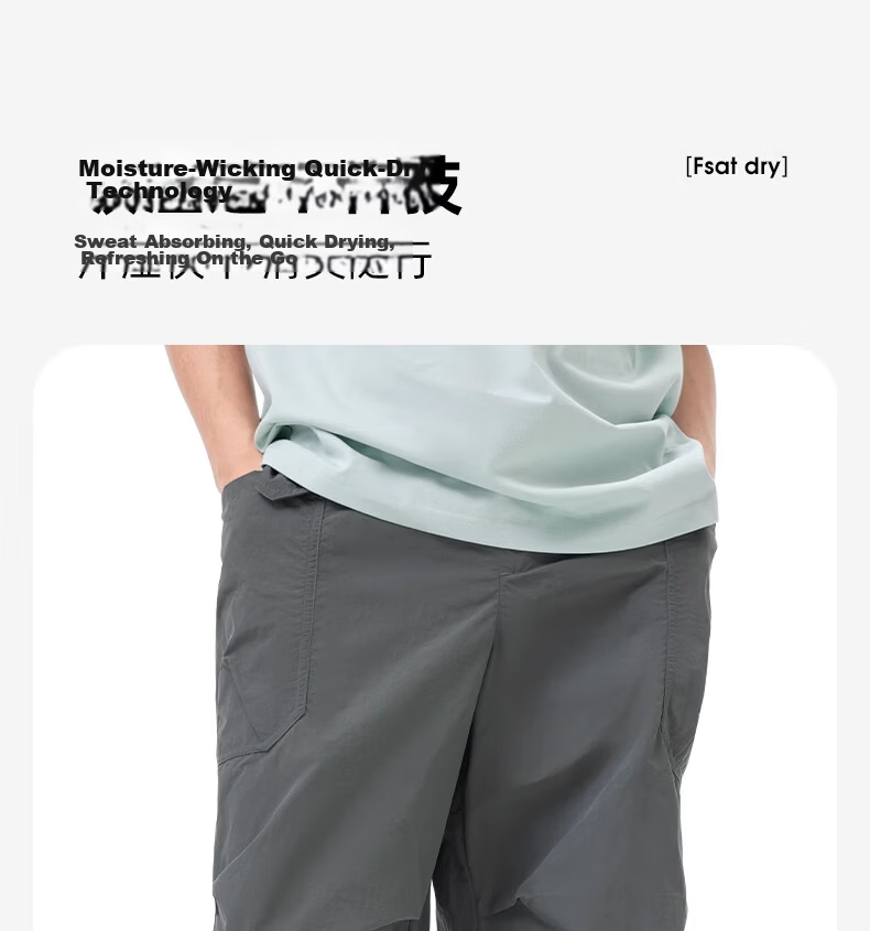 CAMEL Outdoor Quick-Dry Men's Paratrooper Pants Summer Cooling Durable Work Pants Breathable Sweat-Absorbing Sun-Protective Sports Long Pants Women XXL 9