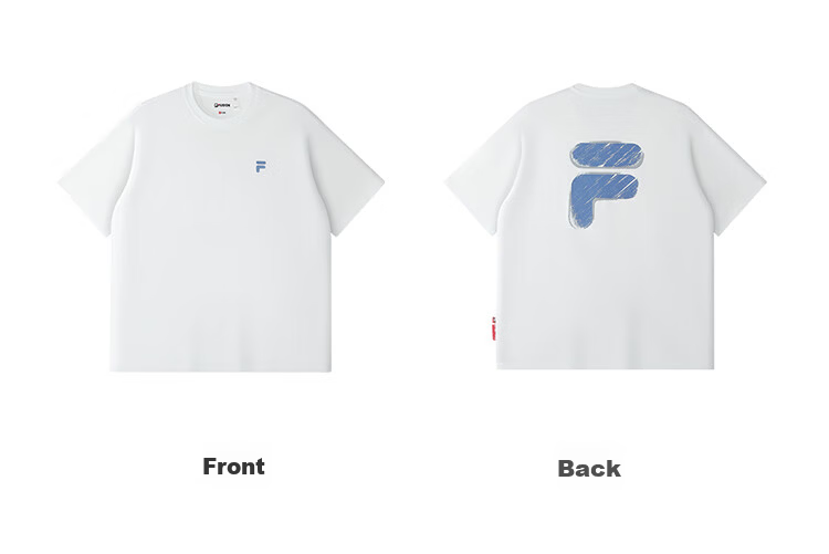 FILA FUSION Fashion Brand Zhang Hao Couple Knit Short Sleeve Shirt 2026 Spring Casual Loose Pure Cotton T-Shirt 117
