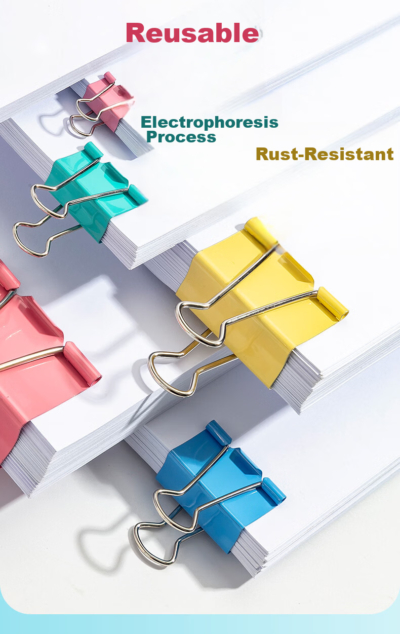 M&G Stationery 6# 15mm 48pcs Square Box Series Colorful Metal Paper Clips Economic Tail Clips Office Supplies ABS916PR 11