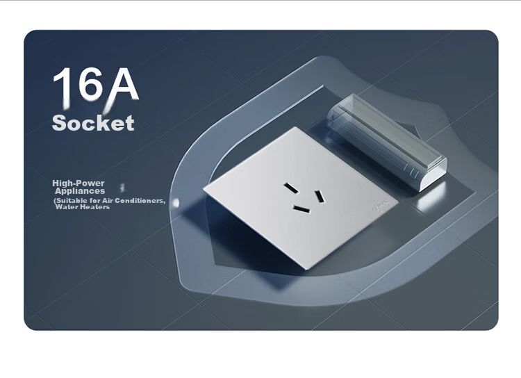 BULL G60 Series 10A Angled Five-Hole Ultra-Thin Socket Panel G60Z223A Space Silver 18
