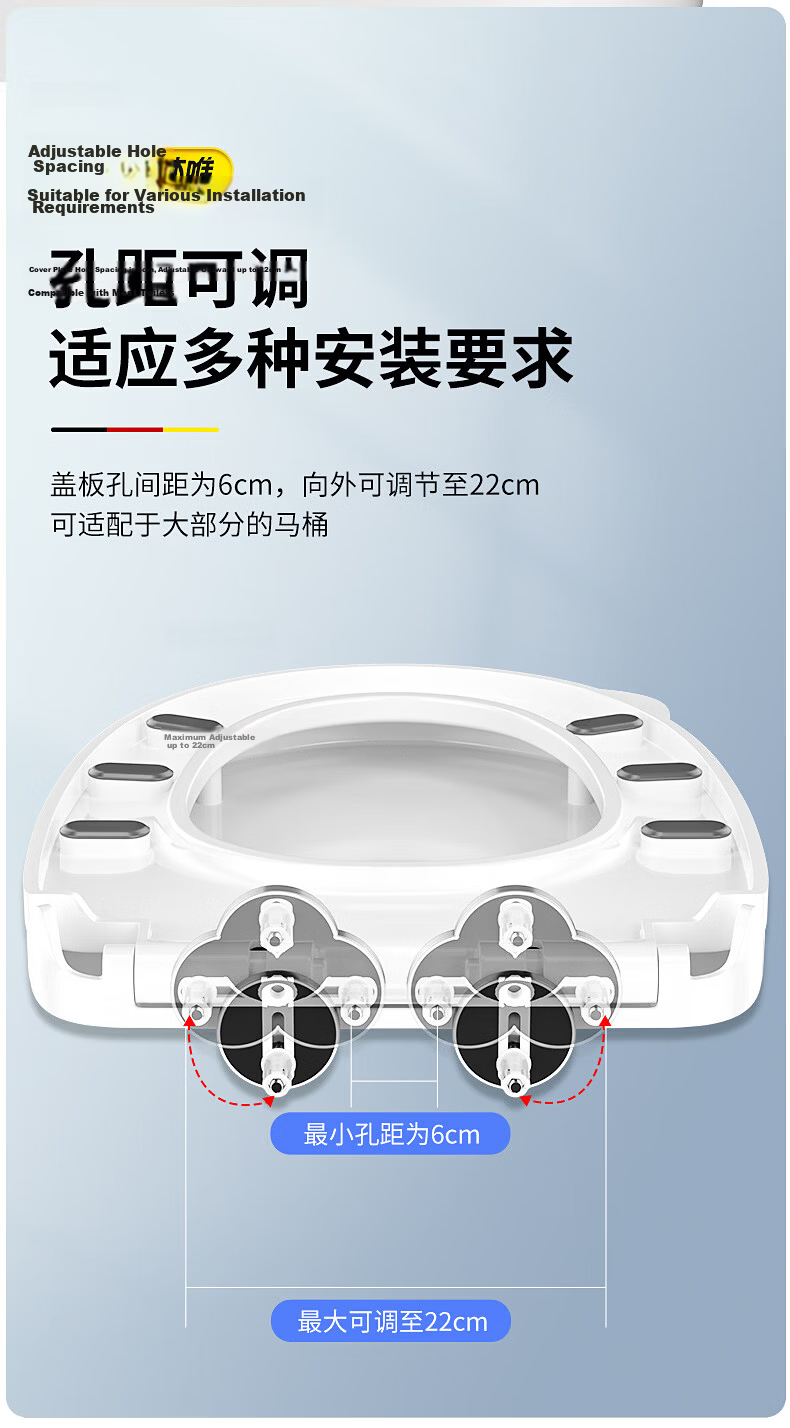 Muvi Antibacterial Universal U-Shaped Enlarged Thickened Toilet Seat Cover Slow-Closing Cushion Lid for Old-Style Toilets 16