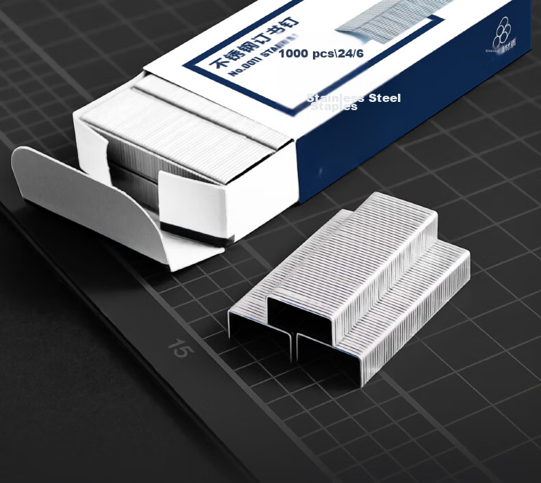 Deli 23/17 Stainless Steel Heavy-Duty Staples, Easy-Penetrating Staples, 1000 Pieces, Single Box, Suitable for Important Documents, Rust-Resistant And Moisture-Proof, 120-Sheet Capacity, 0217 2