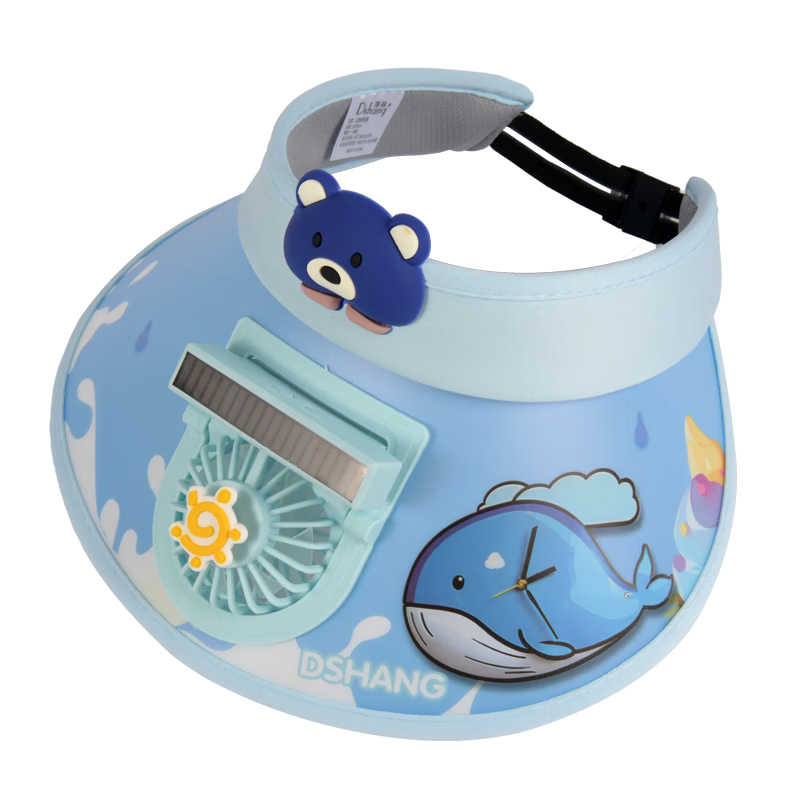 GLO-STORY Kids Hat Colorful Sound-Controlled Light Sunshade Hat Cartoon Wide Brim Fan Open-Top Outdoor Sun Protection Hat