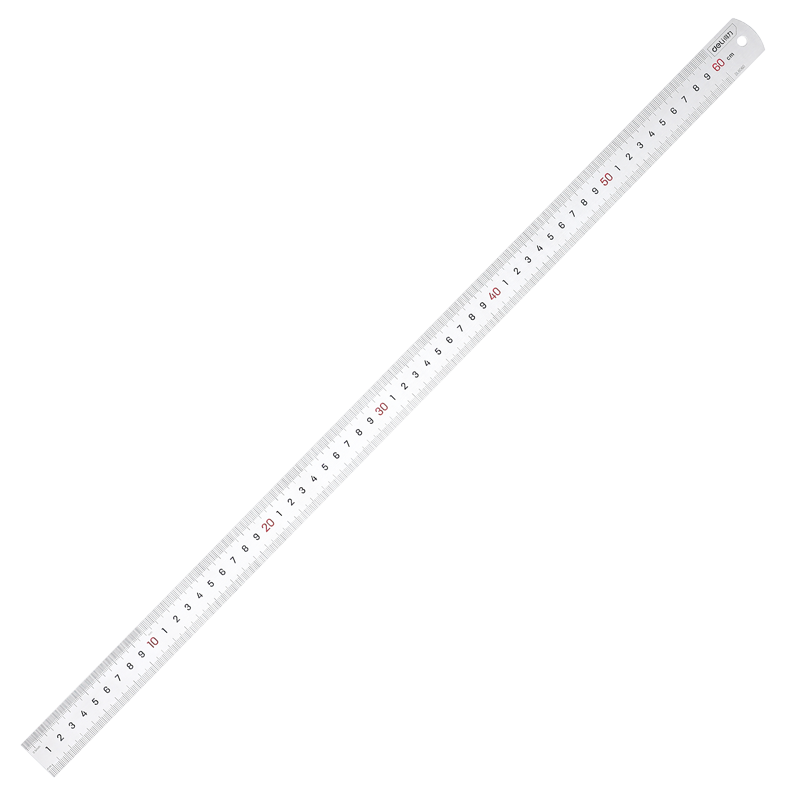 Deli Stainless Steel Straight Ruler with Scale, Metric Ruler for Drawing, 60cm