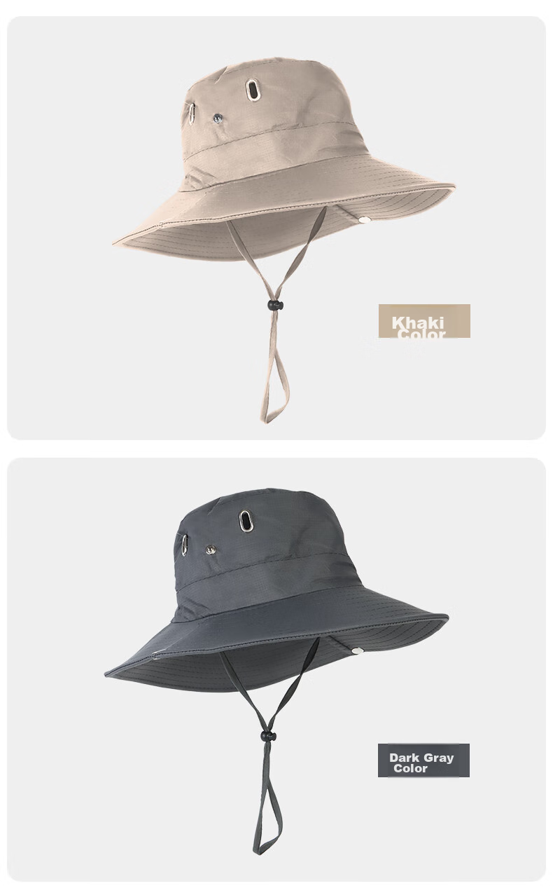 BJ Fisherman Hat Sun Protection Hat Outdoor Hiking Cap for Men And Women, Large Head Circumference Wide Brim Sun Hat Khaki Color 7