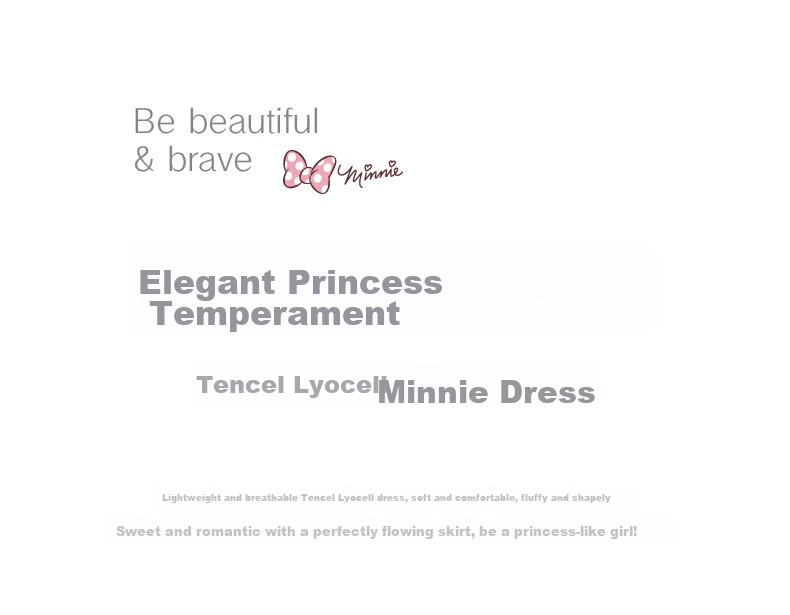Disney Girls' Tencel Dress Summer New Princess Dress Big Kids Long Dress EQ095 Off-White 160 2